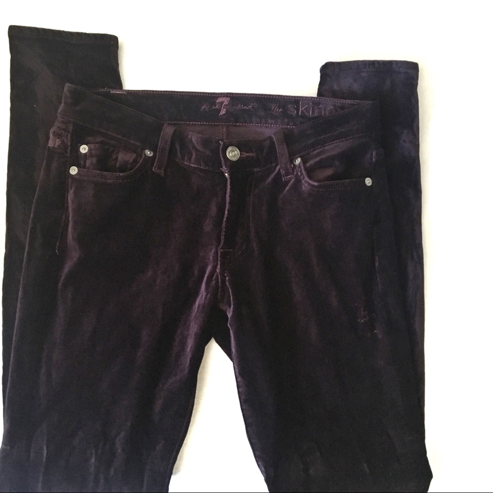7FAMK Velvet Purple Skinny Pants